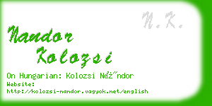 nandor kolozsi business card